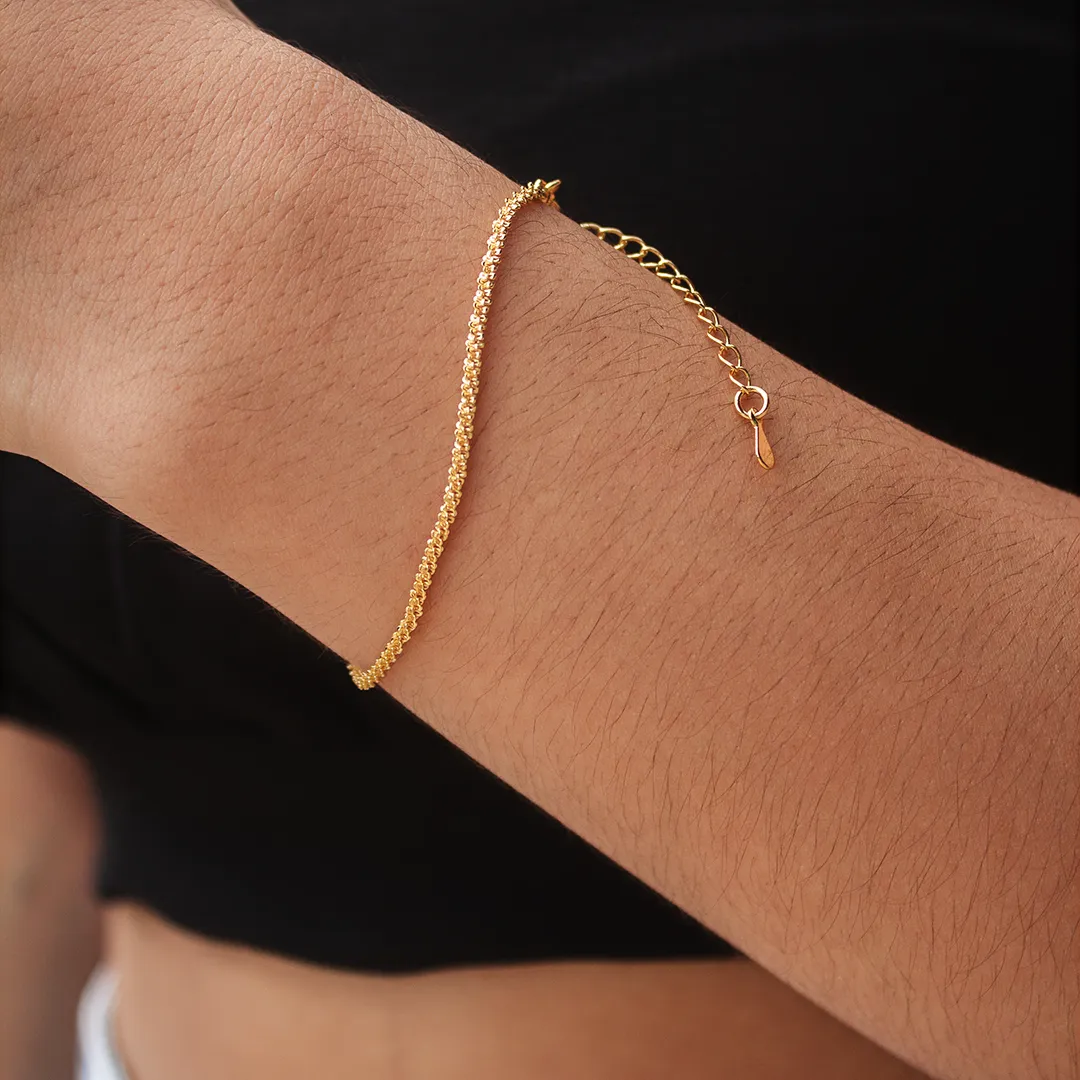 PULSEIRA CORRENTE TORCIDA DIAMANTADA PULSEIRA CORRENTE TORCIDA DIAMANTADA