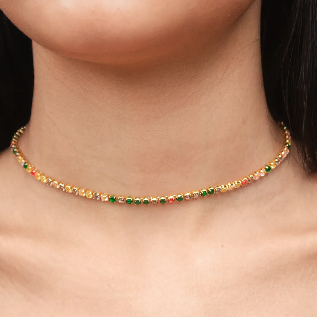 COLAR CHOKER RIVEIRA COLORIDA COLAR CHOKER RIVEIRA COLORIDA